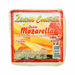 Queso Mozarella Costerita Tajado x 400 g