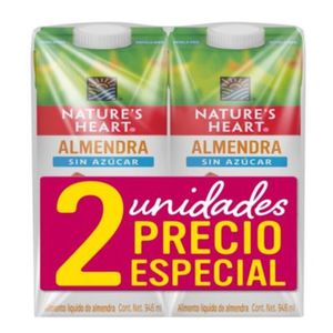 Bebida Nature's Heart Almendra 2 unds x 946 ml c/u