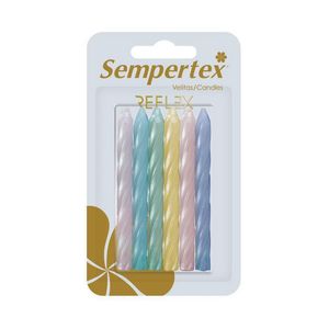 Vela Sempertex Espiralada Colores x 6 und