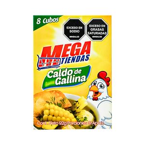 Caldo de Gallina Megatiendas 8 unds x 11.5 g c/u