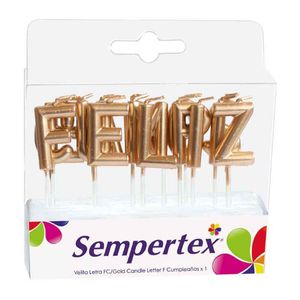Velita Sempertex Fiesta Letras Dorado 1 x und