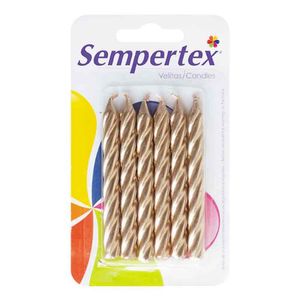 Velita Sempertex Fiesta Espiral Dorado x 6 und