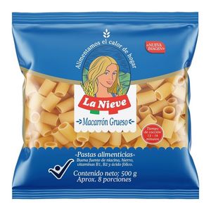 Pasta Macarrón La Nieve Grueso x 500 g