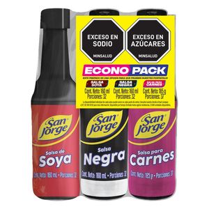Salsas San Jorge Soya x 165 ml + Negra x 165 ml + Carnes x 185 ml