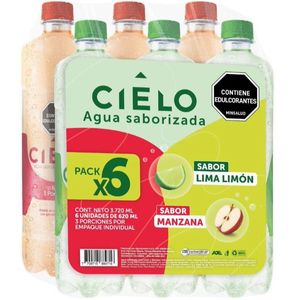 Agua Saborizada Cielo Surtida 6 unds x 620 ml c/u