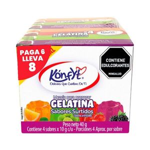 Gelatina Konfyt Surtidos x 10 g pague 6 lleve 8 unds