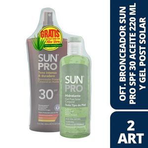 Bronceador Sun Pro x 220 ml + Gel Post Solar