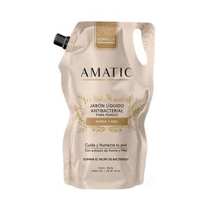 Jabon Liquido Amatic Antibacterial Avena Miel x 1000 ml