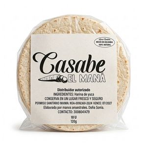 Casabe el Mana 10 unds x 120 g c/u