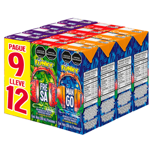 Jugo Funky Surtido x 200 ml pague 9 lleve 12