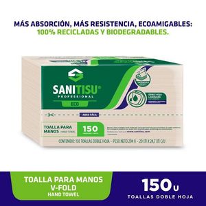 Toalla de Mano Z- Sanitisu Natural x 150 unds